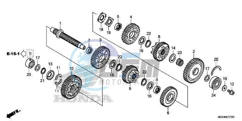 TRANSMISSION (VFR1200XD/ XDA/ XDS) (COUNTERSHAFT)