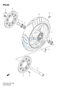 GSF1250 (E2) Bandit drawing FRONT WHEEL (GSF1250L0)