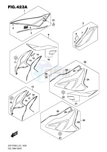 GSX-R750 drawing FUEL TANK COVER L5