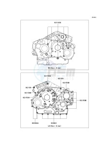 VN 1600 A [VULCAN 1600 CLASSIC] (A6F-A8FA) A7FA drawing CRANKCASE BOLT PATTERN