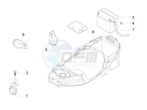 LX 125 4T ie E3 Touring drawing Control switches - Battery - Horn