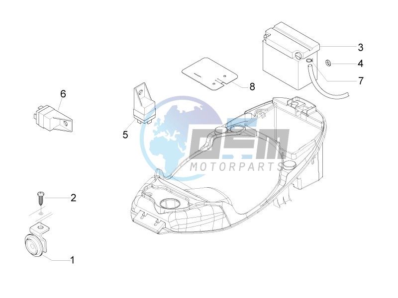 Control switches - Battery - Horn