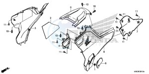 TRX500FM5F TRX500FM Europe Direct - (ED) drawing SIDE COVER/TANK COVER