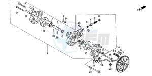 XR600R drawing OIL PUMP