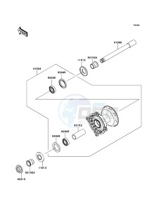 KX250F KX250T8F EU drawing Front Hub