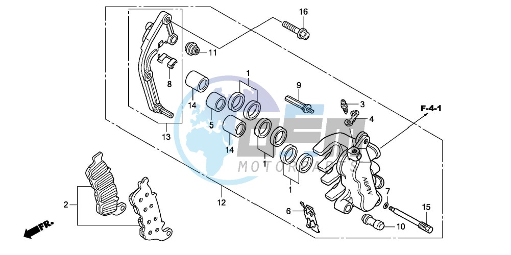 L. FRONT BRAKE CALIPER (CBF1000A/T/S)