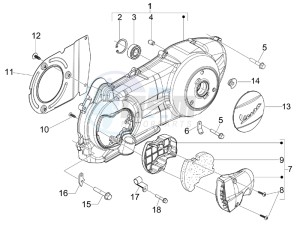 GTS 300 ie (EMEA, APAC) drawing Crankcase cover - Crankcase cooling