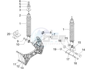 Runner 125 VX 4t SC e3 drawing Rear suspension - Shock absorbers