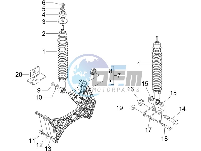 Rear suspension - Shock absorbers