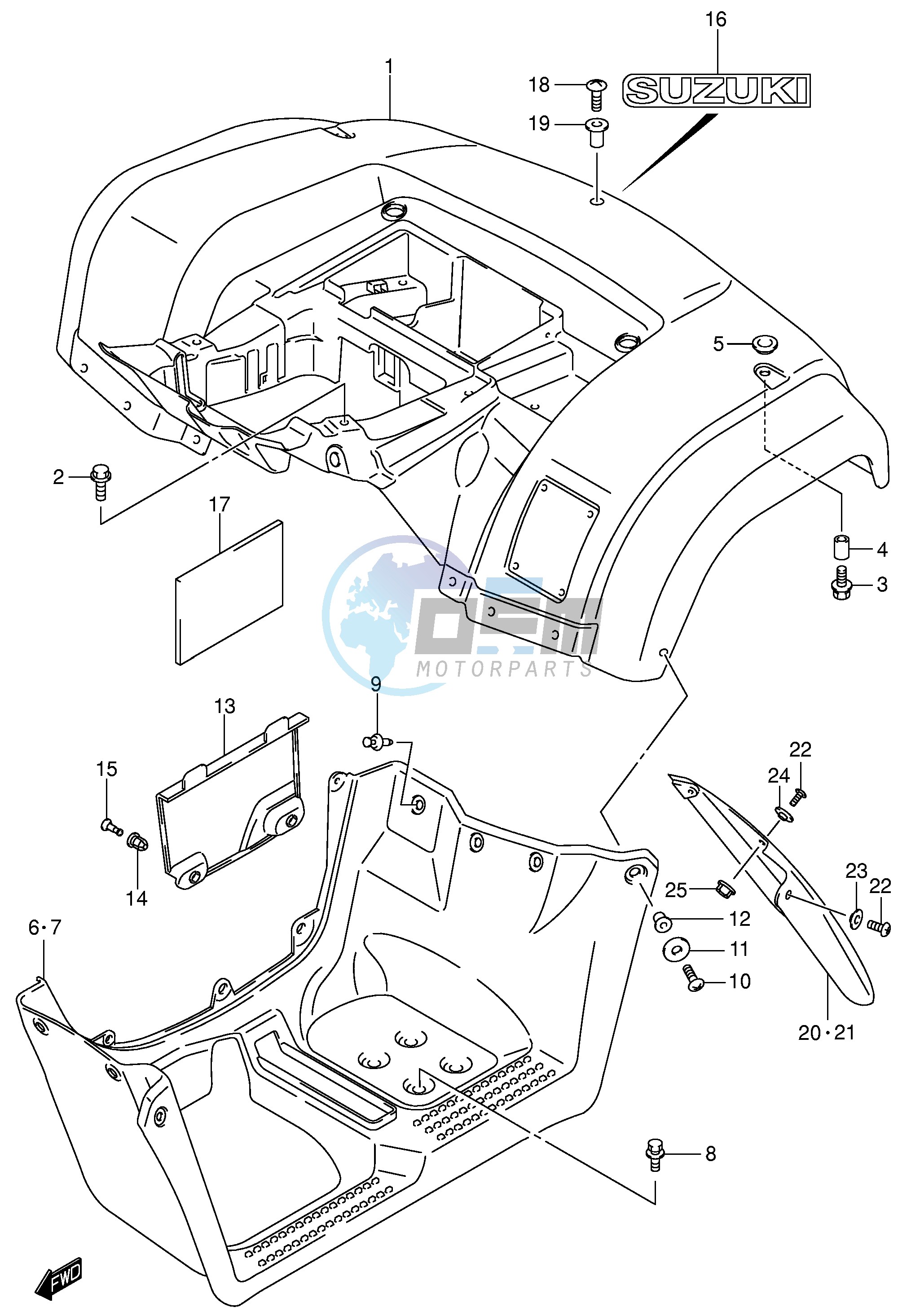 REAR FENDER (MODEL K4 K5 K6 K7)