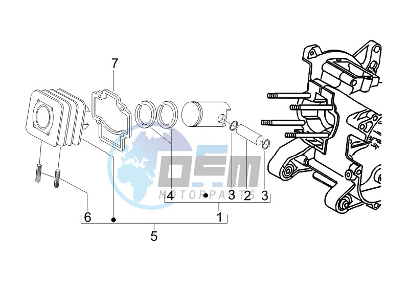 Cylinder - Piston - Wrist pin unit