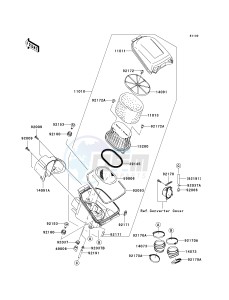 KVF 750 B (BRUTE FORCE 750 4X4I) (B6F-B7FA) B7FA drawing AIR CLEANER