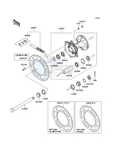 KX250F KX250ZDF EU drawing Rear Hub