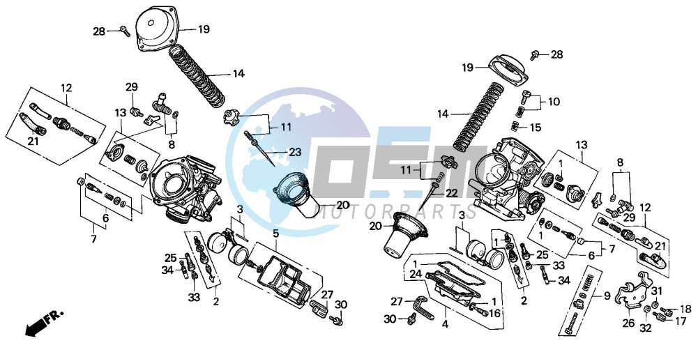 CARBURETOR (DUAL) (COMPONENT PARTS)