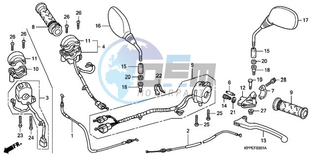 HANDLE LEVER/SWITCH/CABLE (CBR125RW7/RW9/RWA)