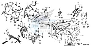 VFR1200XE CrossTourer - VFR1200X 2ED - (2ED) drawing MIDDLE COWL