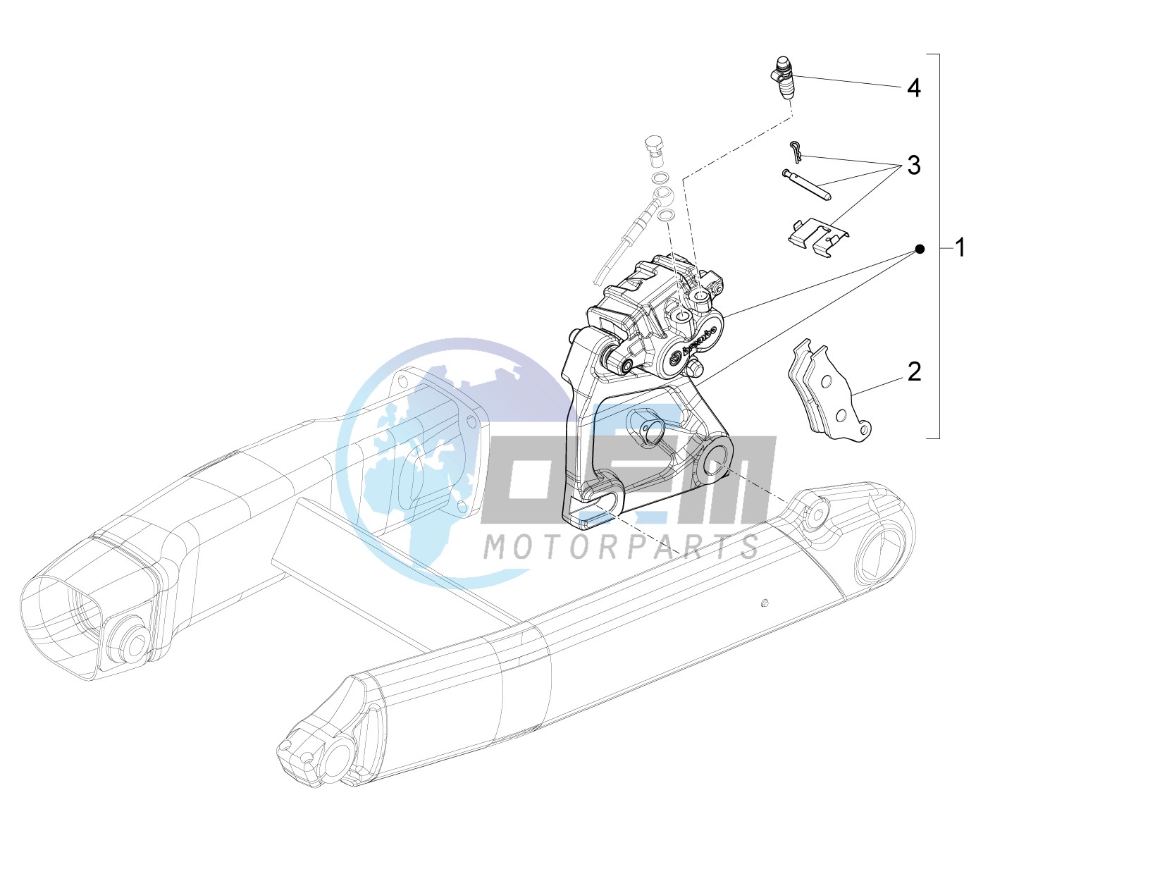 Rear brake caliper