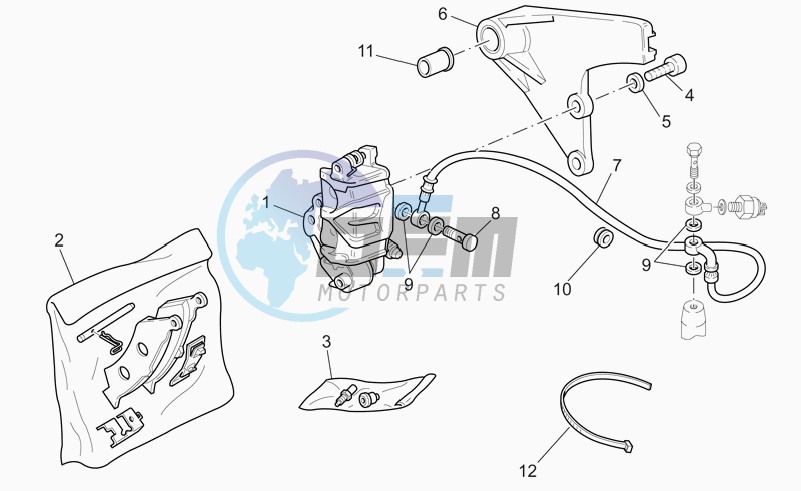 Rear brake caliper