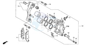 CR125R drawing FRONT BRAKE CALIPER