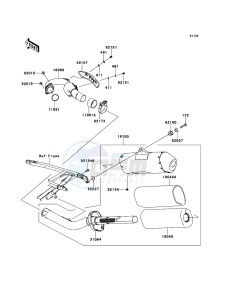 KX250F KX250ZEF EU drawing Muffler(s)