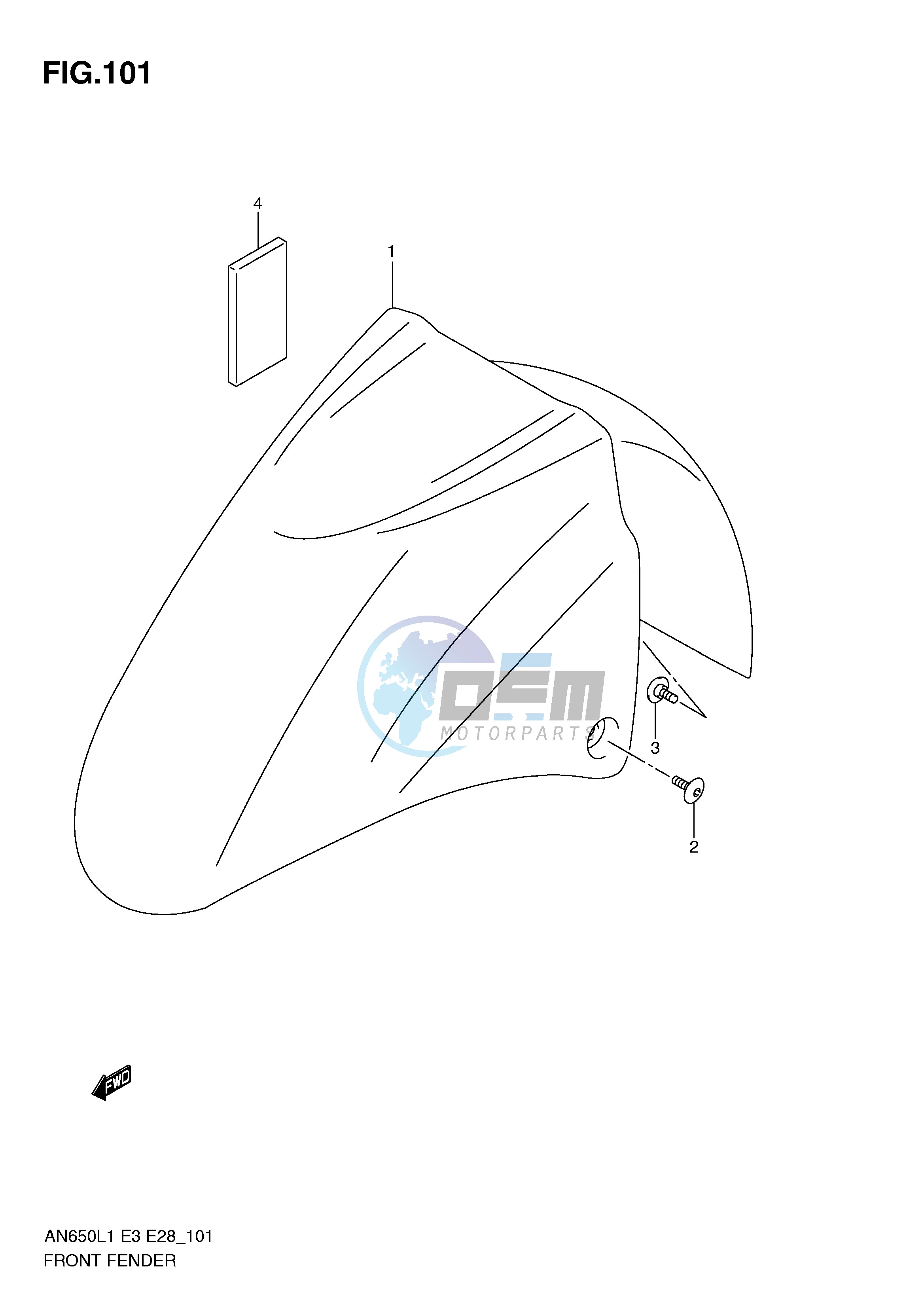 FRONT FENDER (AN650L1 E33)