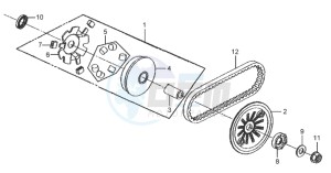 MIO 50 drawing CLUTCH / V BELT