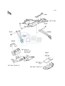 ZX 600 R [NINJA ZX-6R MONSTER ENERGY] (R9FA) R9F drawing FRAME FITTINGS-- REAR- -