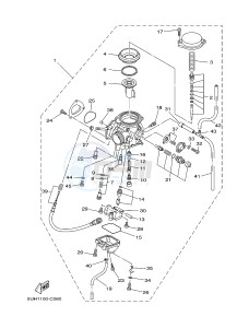 YFM350A YFM350TF GRIZZLY 350 2WD (B145) drawing CARBURETOR