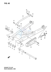 GZ250 (P19) drawing REAR SWINGING ARM