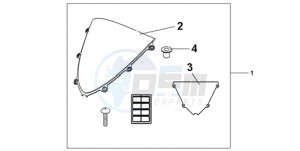 CBR1000RRA UK - (E / HRC MKH) drawing HIGH WIND SCREEN