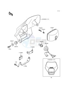 KDX 200 H [KDX200] (H2-H5) [KDX200] drawing HEADLIGHT-- S- -