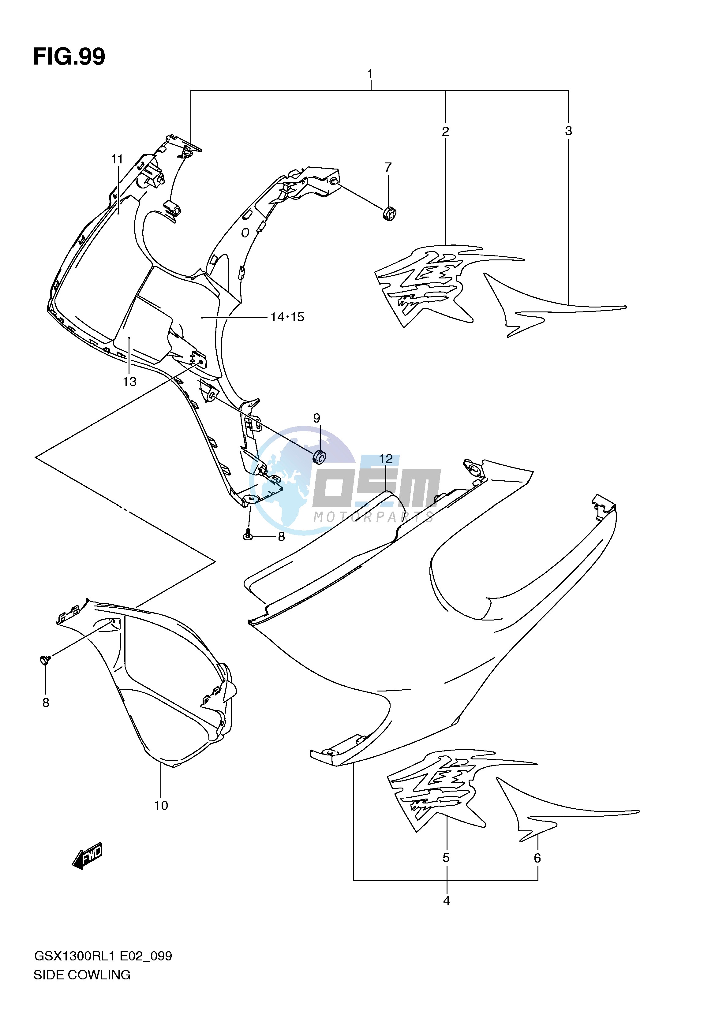 SIDE COWLING (GSX1300RL1 E14)