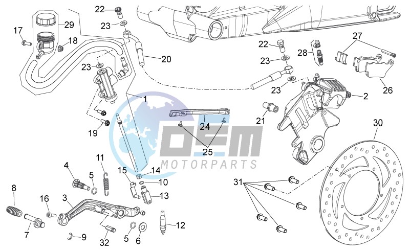 Rear brake system