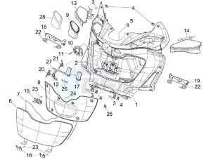 X9 500 Evolution ABS 2006-2007 drawing Front glove-box - Knee-guard panel