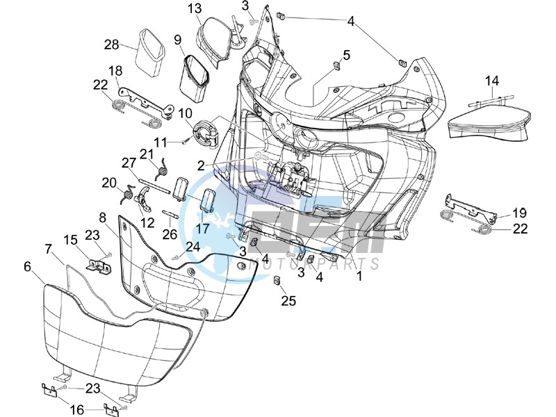 Front glove-box - Knee-guard panel