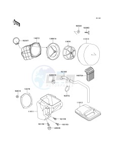 KLX 650 D [KLX650R] (D1) [KLX650R] drawing AIR CLEANER