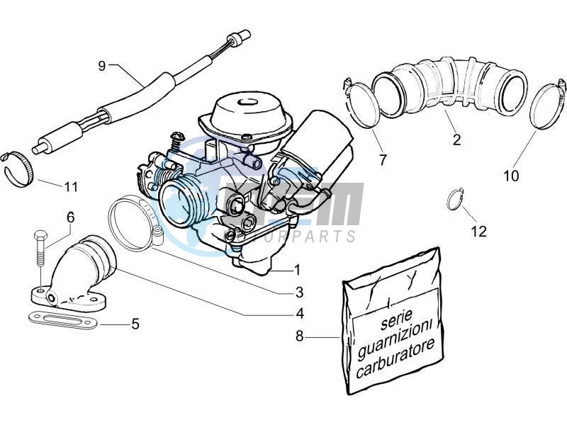 Carburettor  assembly - Union pipe