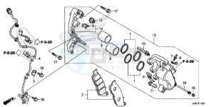 NSS125ADF Forza 125 - NSS125AD UK - (E) drawing FRONT BRAKE CALIPER (ABS)