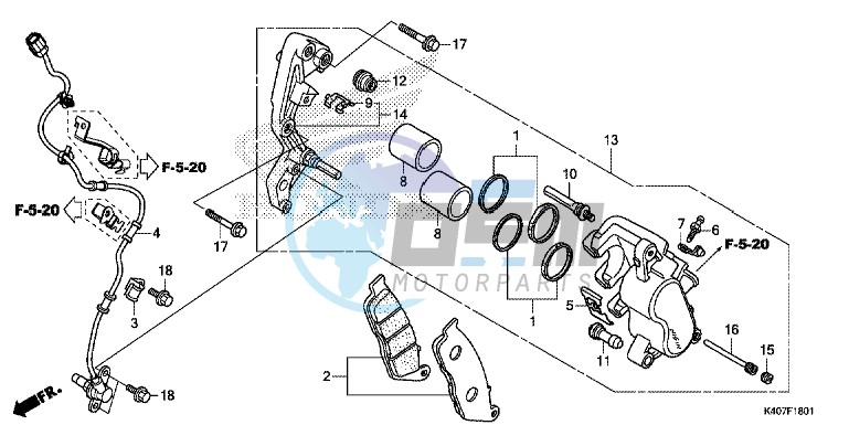 FRONT BRAKE CALIPER (ABS)