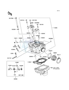 KX250F KX250T6F EU drawing Cylinder Head