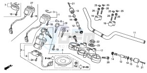 CB900F CB900 HORNET drawing HANDLE PIPE/TOP BRIDGE