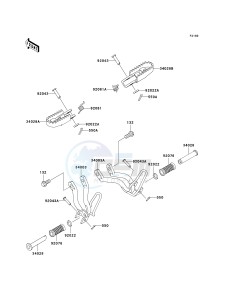 KL 250 G [SUPER SHERPA] (G9F) G9F drawing FOOTRESTS