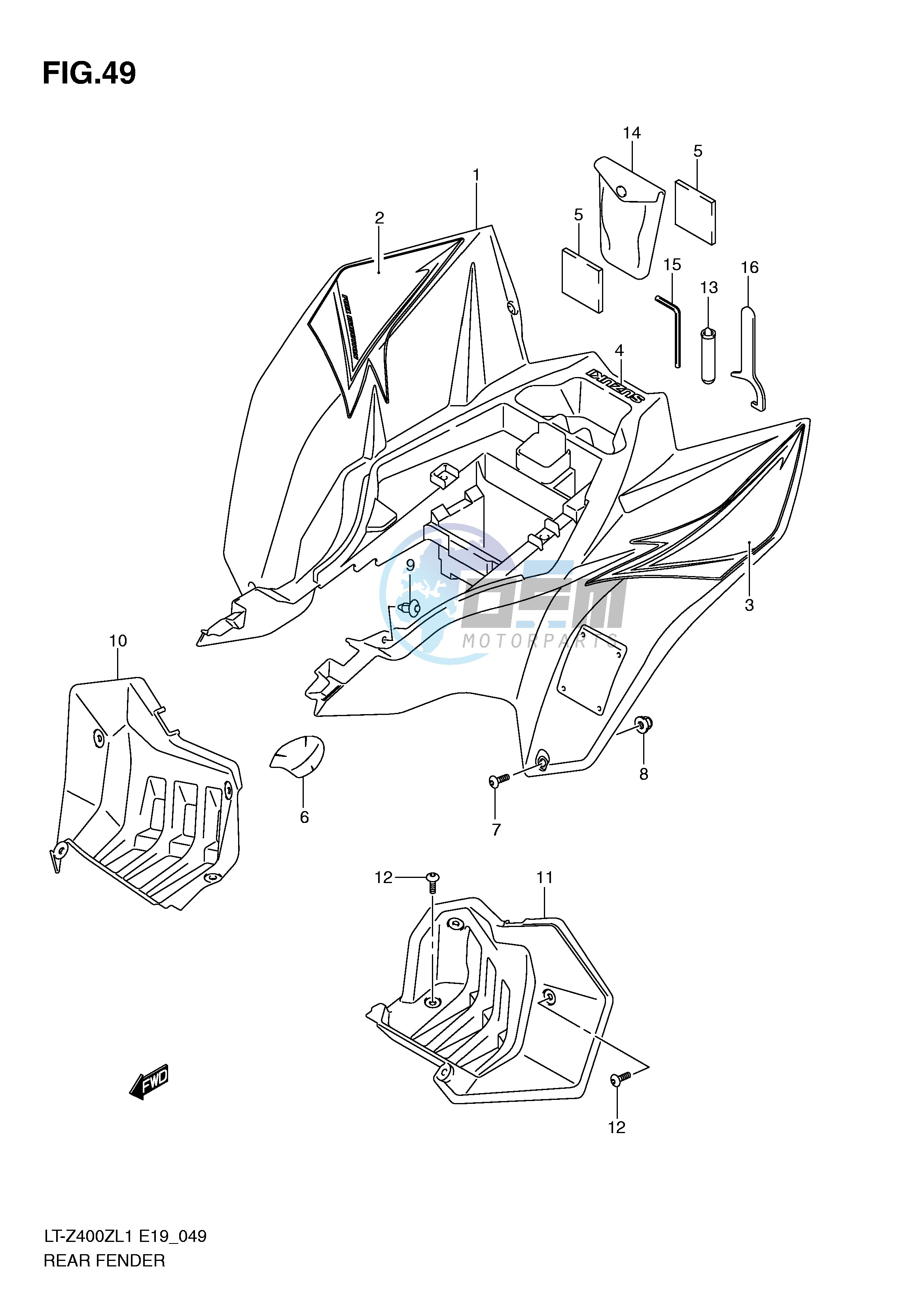 REAR FENDER (LT-Z400L1 E19)
