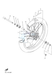 YZ450F (1SL1 1SL2 1SL3 1SL4) drawing FRONT WHEEL