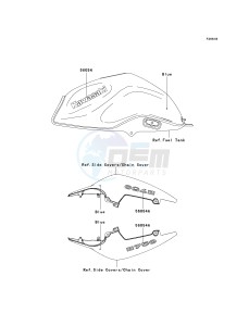 ZR 750 L [Z750 AU] (L7F-L8F) L8F drawing DECALS-- BLUE- --- L8F- -