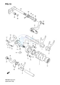 RM125 (E19) drawing GEAR SHIFTING