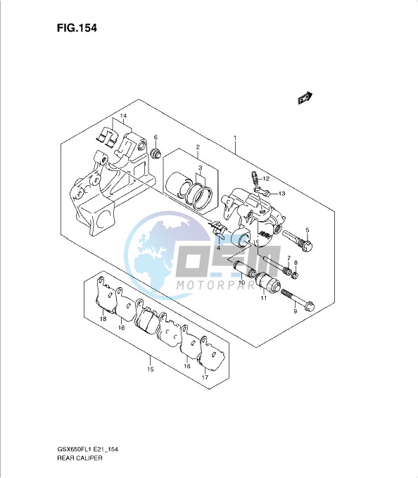 REAR CALIPER (GSX650FUL1 E21)