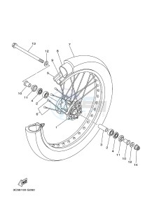 XT250 XT250D SEROW (1YB3) drawing FRONT WHEEL