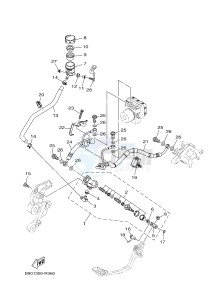 MTM850 MTM-850 XSR900 (B90A) drawing REAR MASTER CYLINDER