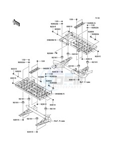 KVF360 4x4 KVF360A8F EU GB drawing Footrests